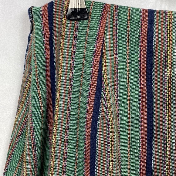 Apricot Multicoloured Striped Colourful Flax Mini Skirt - Size Small - Picture 10 of 12